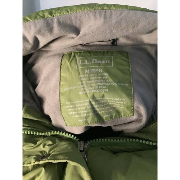 LL Bean Puffer Vest Womens Medium Green Goose Down Mountain Classic Full-Zip - Picture 6 of 6
